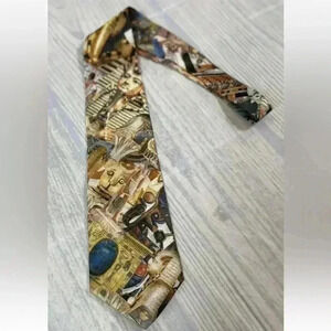 Neck Tie Mens GOLD Egyptian Papyrus Ancient History Egypt Graphic CELESTAE STINE